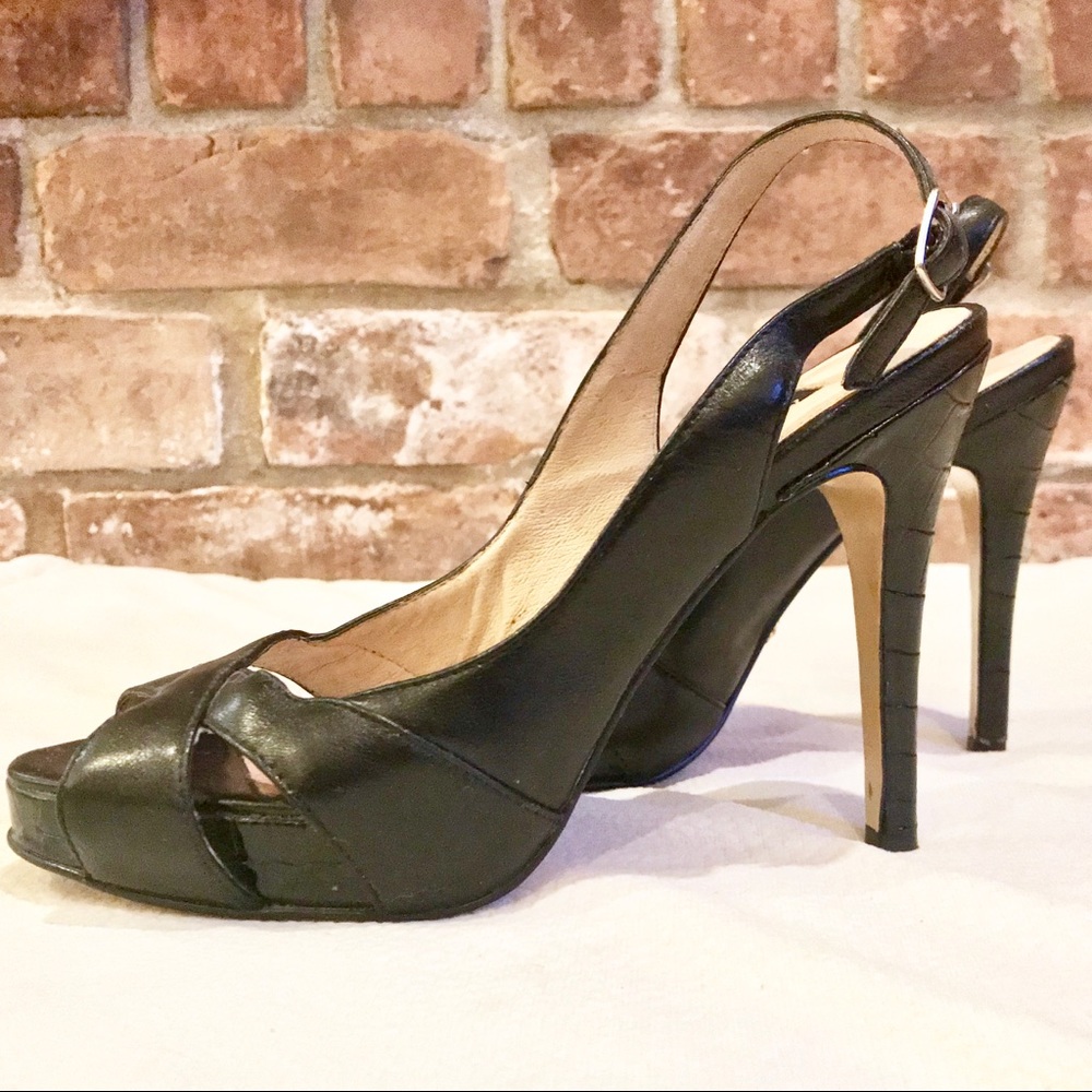 ABS Collection Black Slingback Stilettos - Sz 5.5